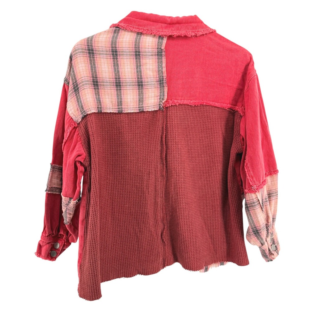 Pol Patchwork Shacket Womens Small Pre-Owned Jack… - image 7